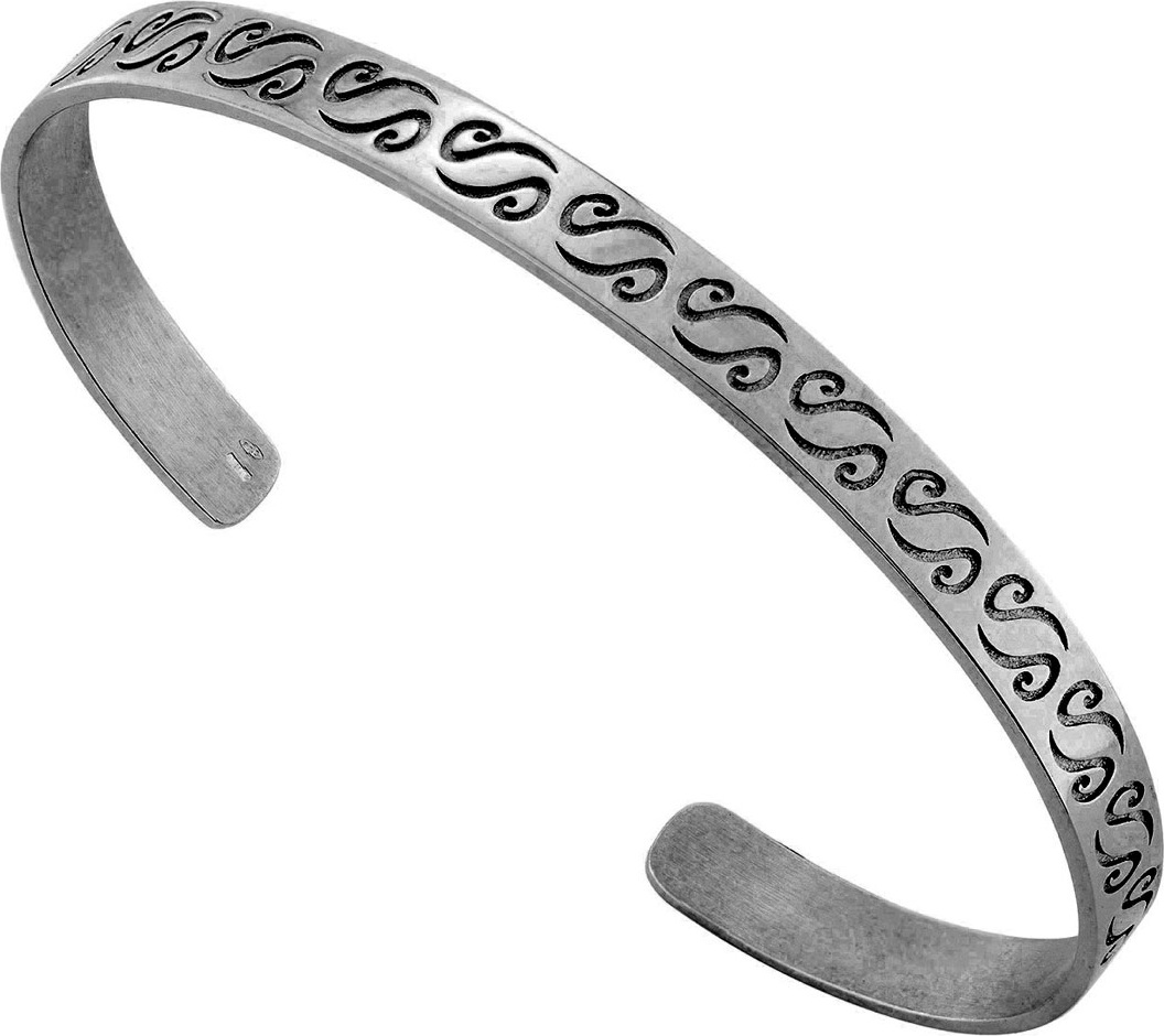 Marco Dal Maso Men's Oxidized Silver Kick Cuff Bracelet