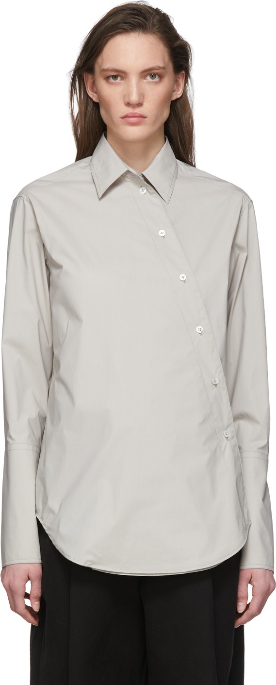 Studio Nicholson Grey Cross Over Shirt