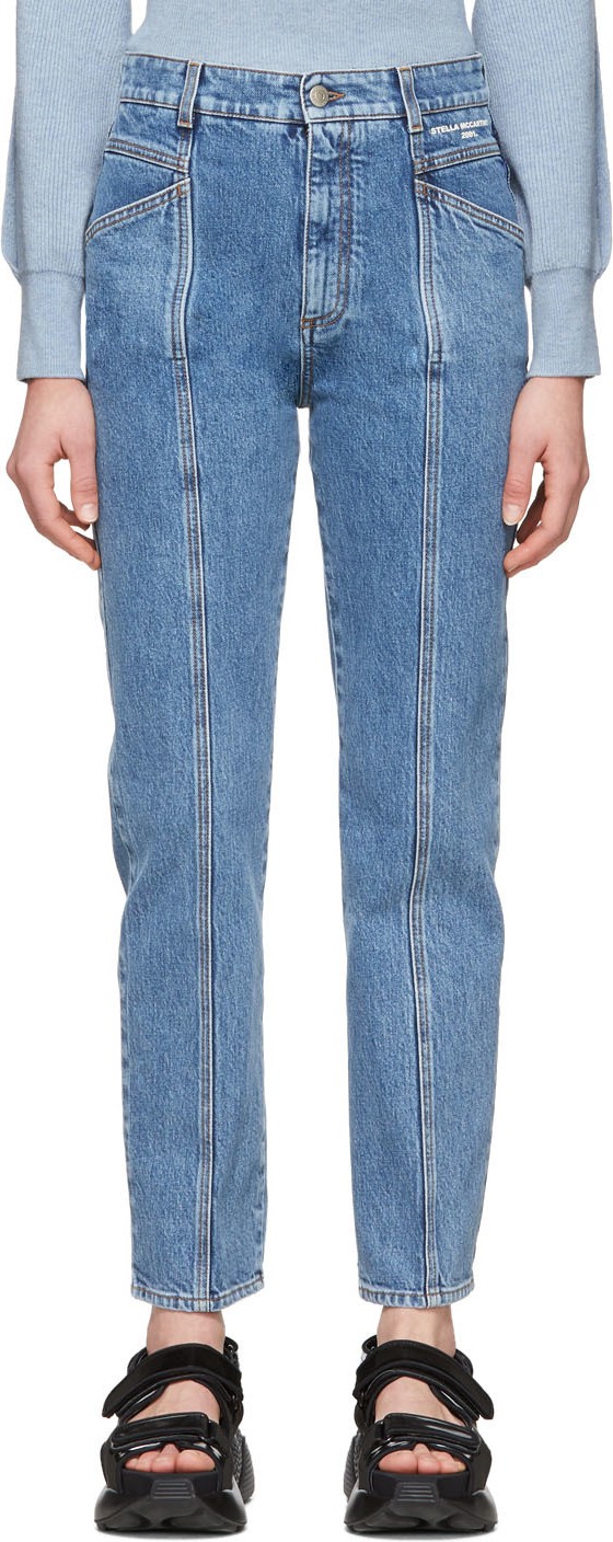 Stella McCartney Blue Vintage Wash Seam Front Jeans