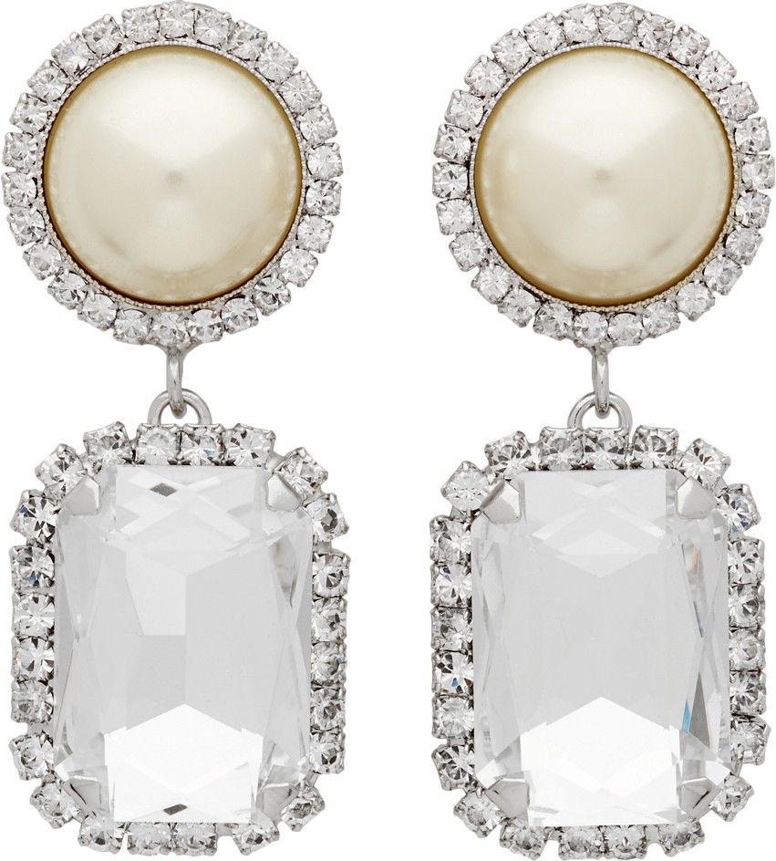 WANDERING SIlver Pearl & Crystal Earrings