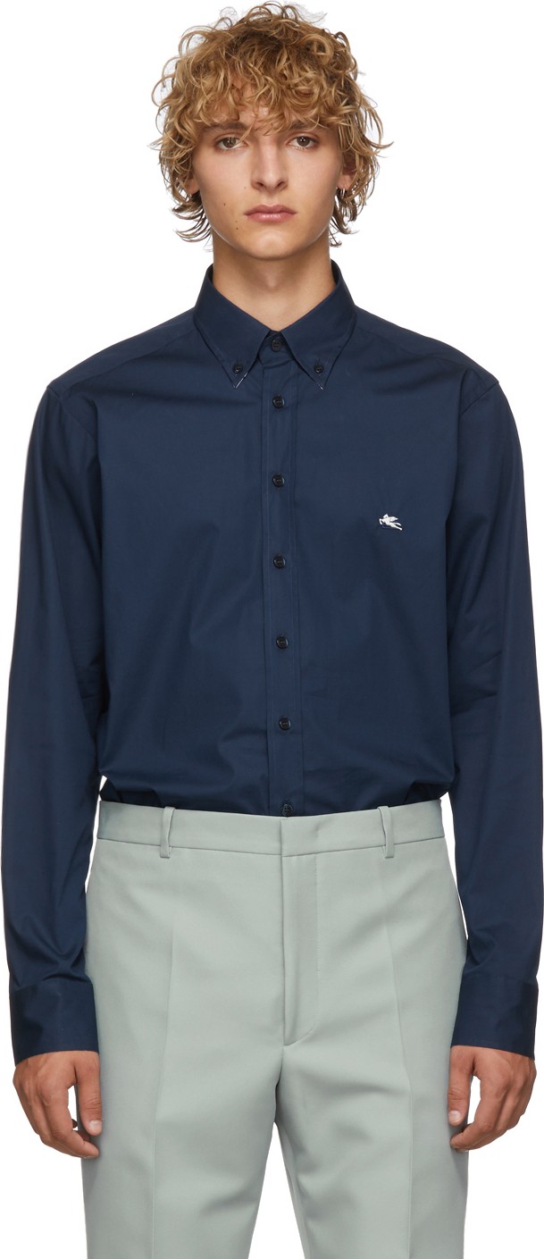 Etro Blue Poplin Shirt