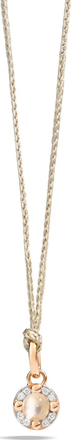 Pomellato M'ama Non M'ama Pendant Necklace in Rose Gold with Moonstone & Diamonds