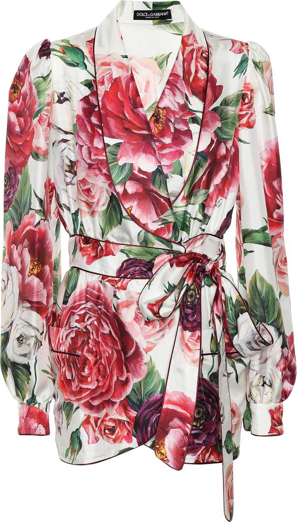 Dolce & Gabbana Floral silk wrap jacket