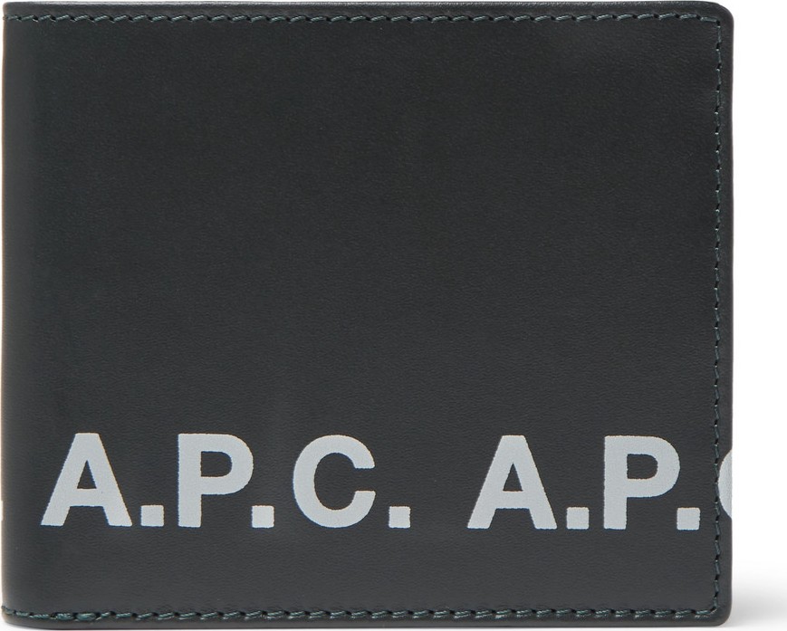 A.P.C. Logo-Print Leather Billfold Wallet