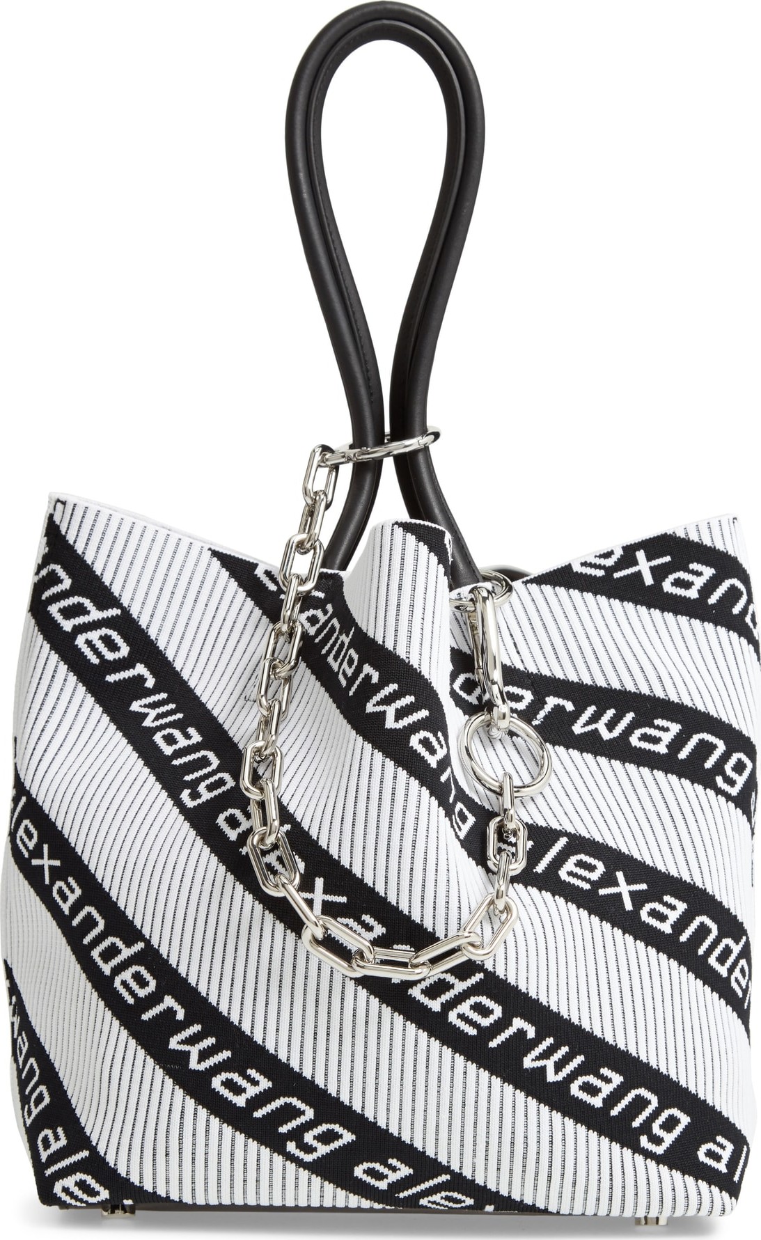 Alexander Wang Small Roxy Logo Knit Jacquard Tote