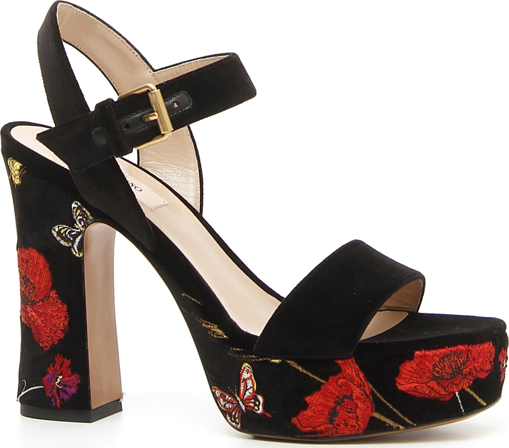 Valentino Poppy Block Heel Sandal