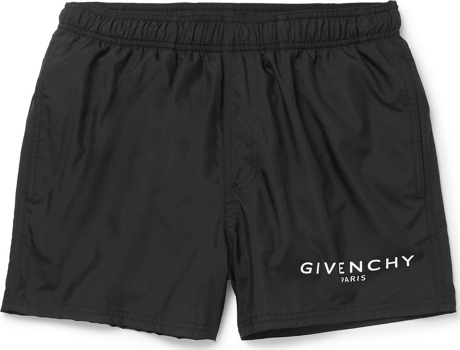 Givenchy Slim-Fit Short-Length Logo-Print Swim Shorts