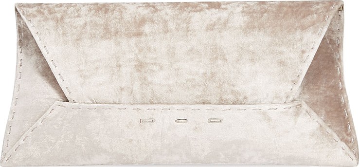VBH Manila Stretch T Velvet Clutch Bag, Light Gray