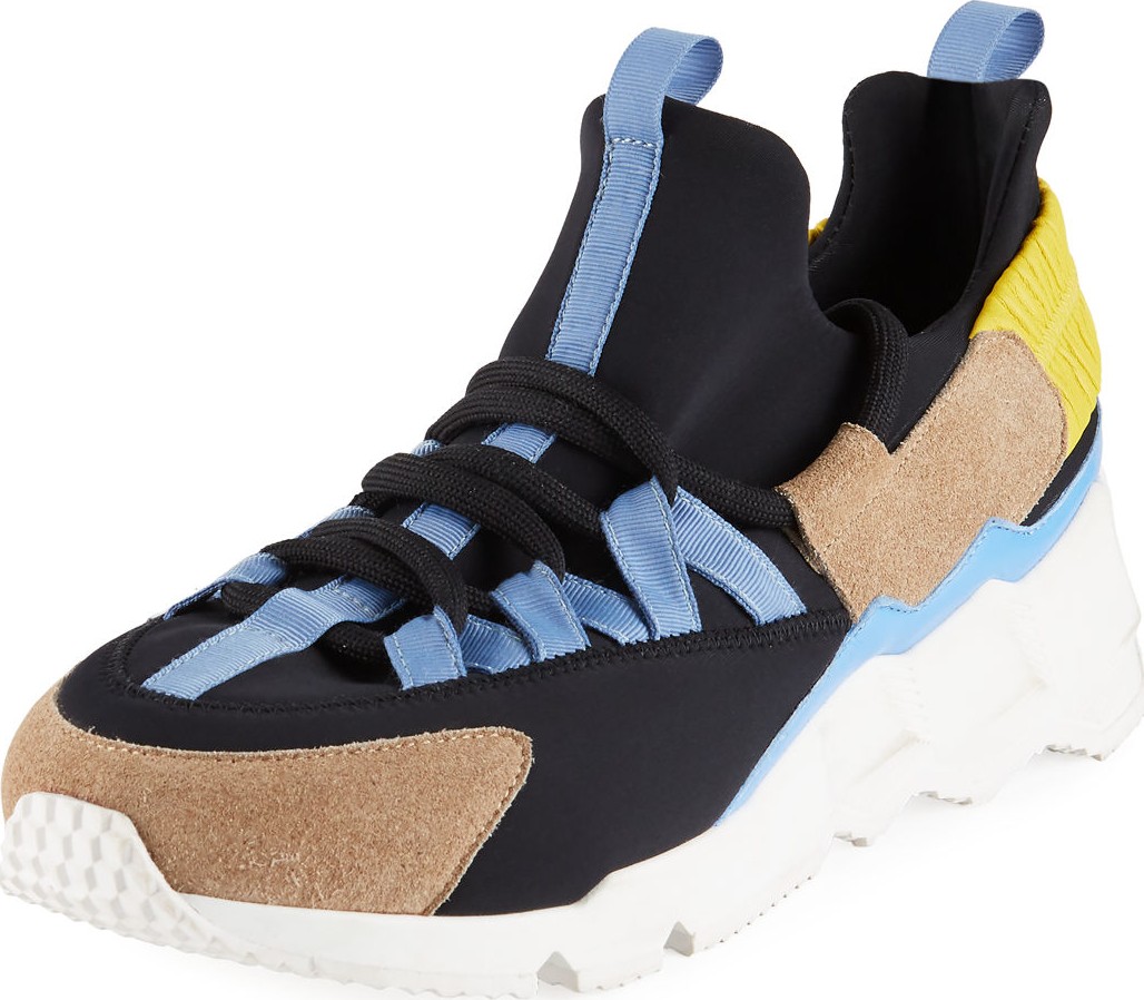 Pierre Hardy Trek Comet Neoprene/Leather Sneakers