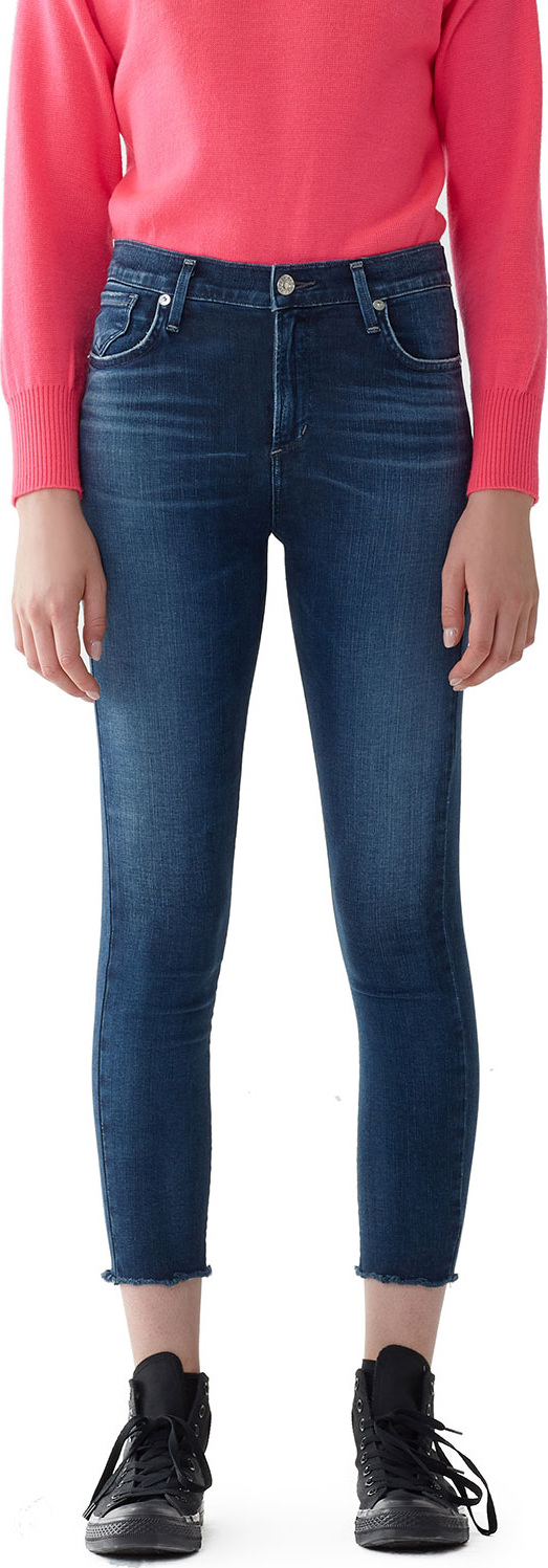 Agolde Sophie High-Rise Cropped Raw-Hem Skinny Jeans