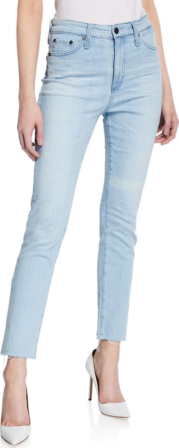 AG Jeans Isabelle High-Rise Straight-Leg Crop Jeans