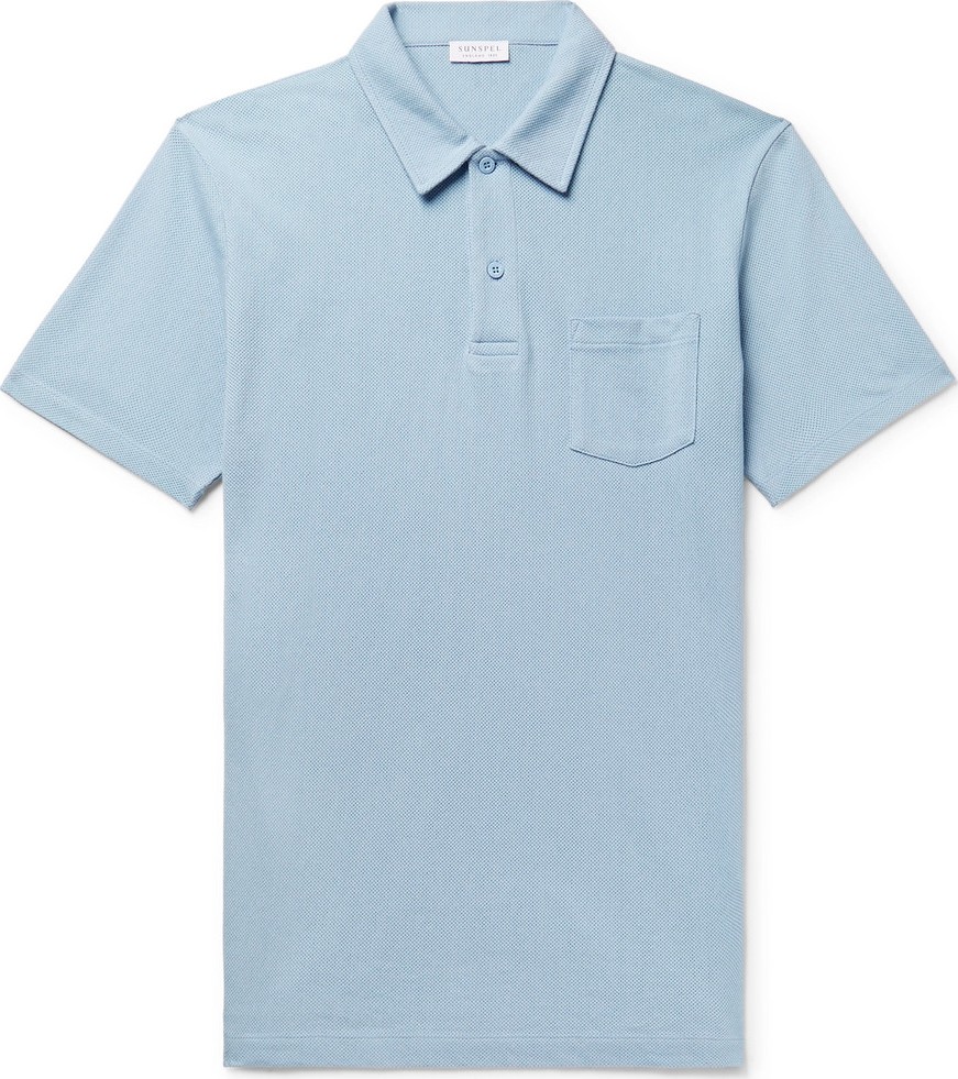 Sunspel Riviera Cotton-Mesh Polo Shirt