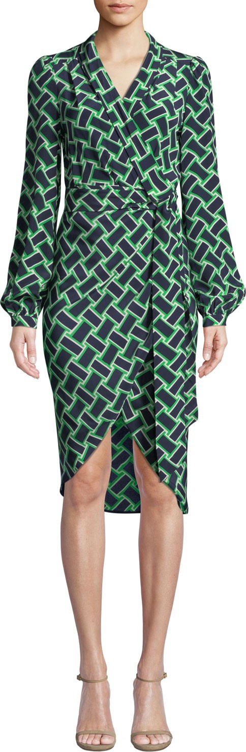 DIANE von FURSTENBERG Carla Printed Long-Sleeve Wrap Dress