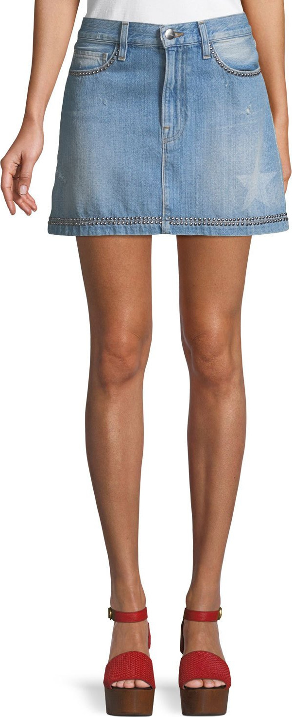 FRAME DENIM Le Mini Studded Denim Skirt