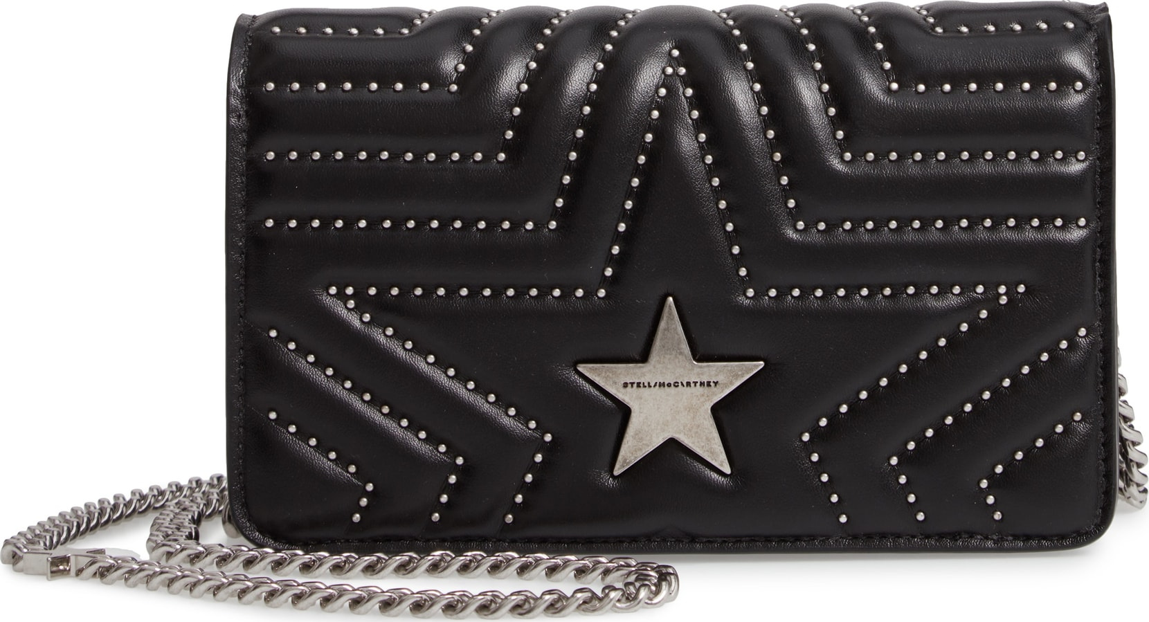 Stella McCartney Studded Faux Leather Shoulder Bag