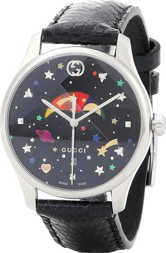 Gucci G-Timeless stainless steel leather watch