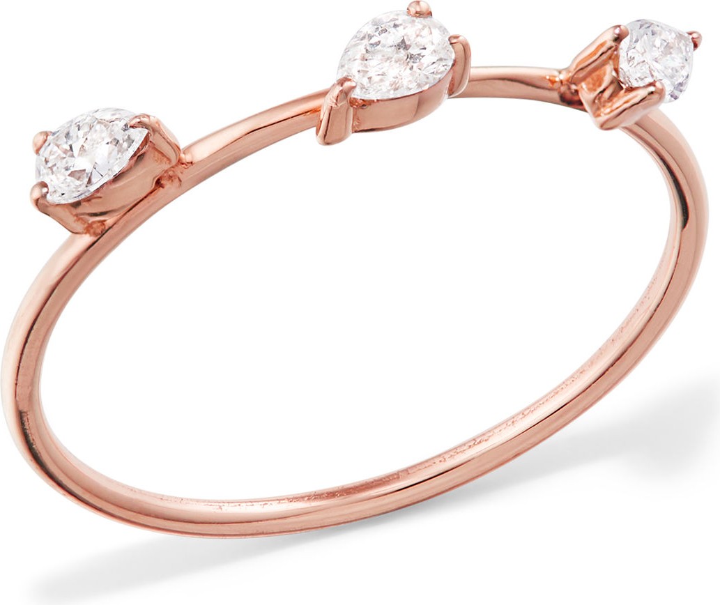 Lana 14k Solo Diamond Pear Wire Ring  Size 7