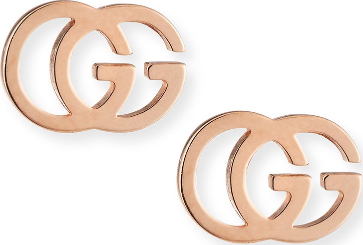 Gucci 18K Gold Running G Stud Earrings