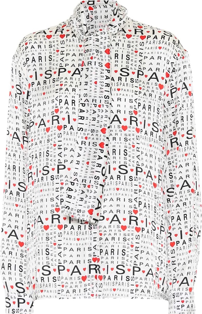 Balenciaga Printed silk-jacquard blouse