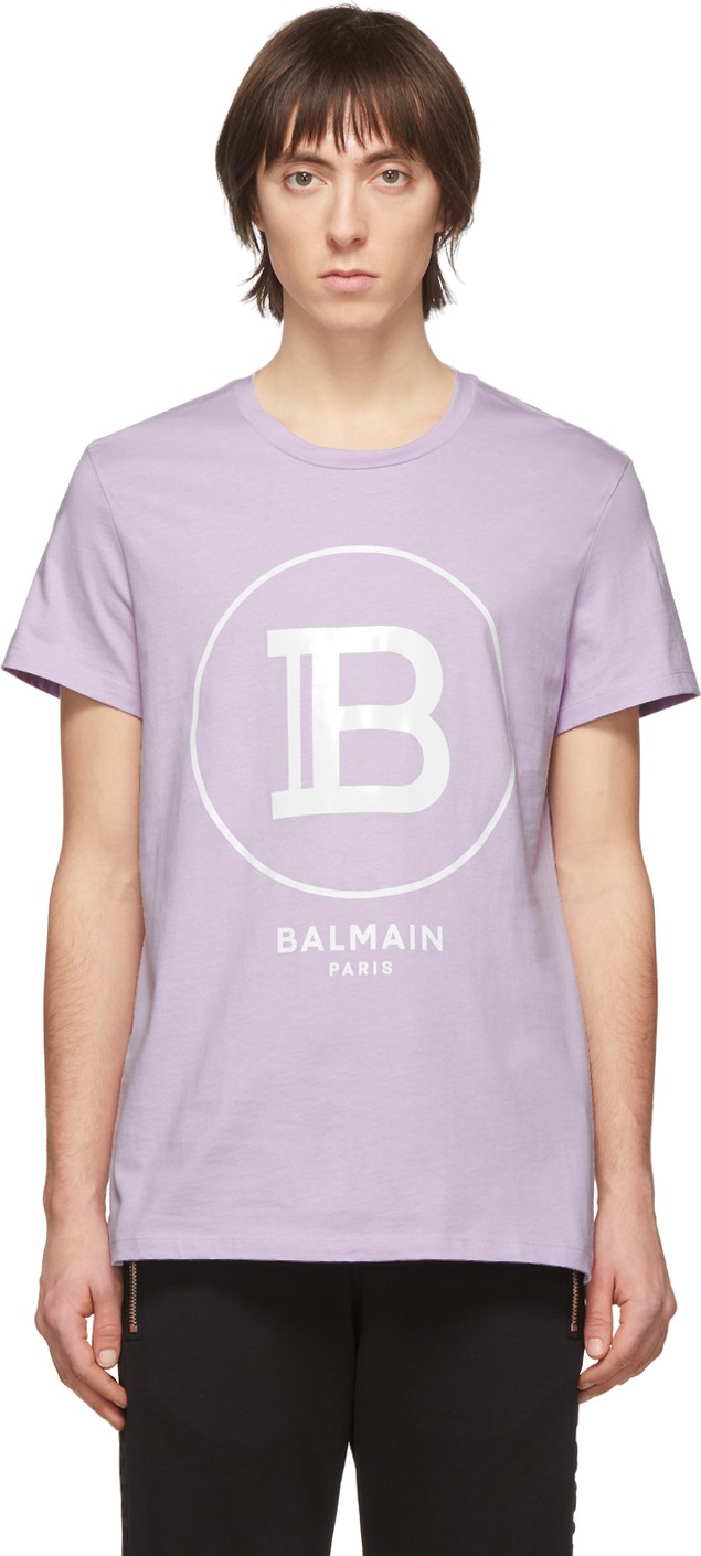 Balmain Purple Logo T-Shirt