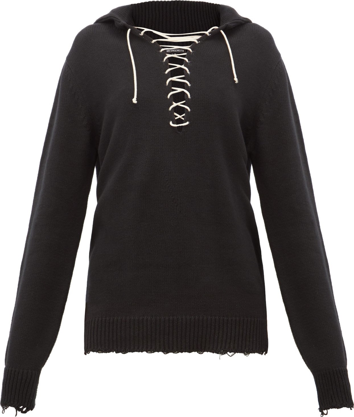 Ann Demeulemeester Distressed-knit cotton sailor sweater