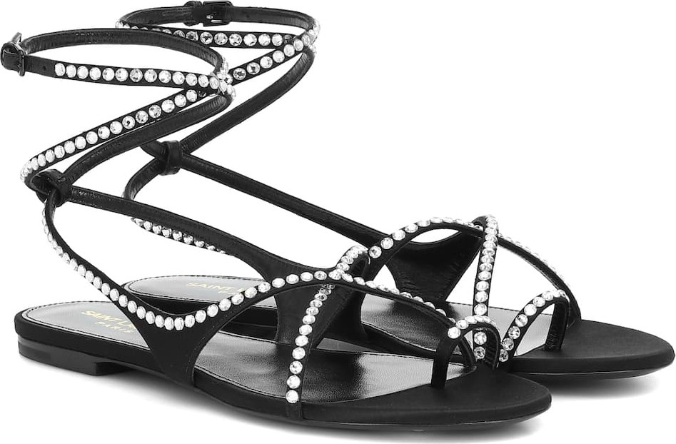 Saint Laurent Gia 05 crystal-embellished sandals