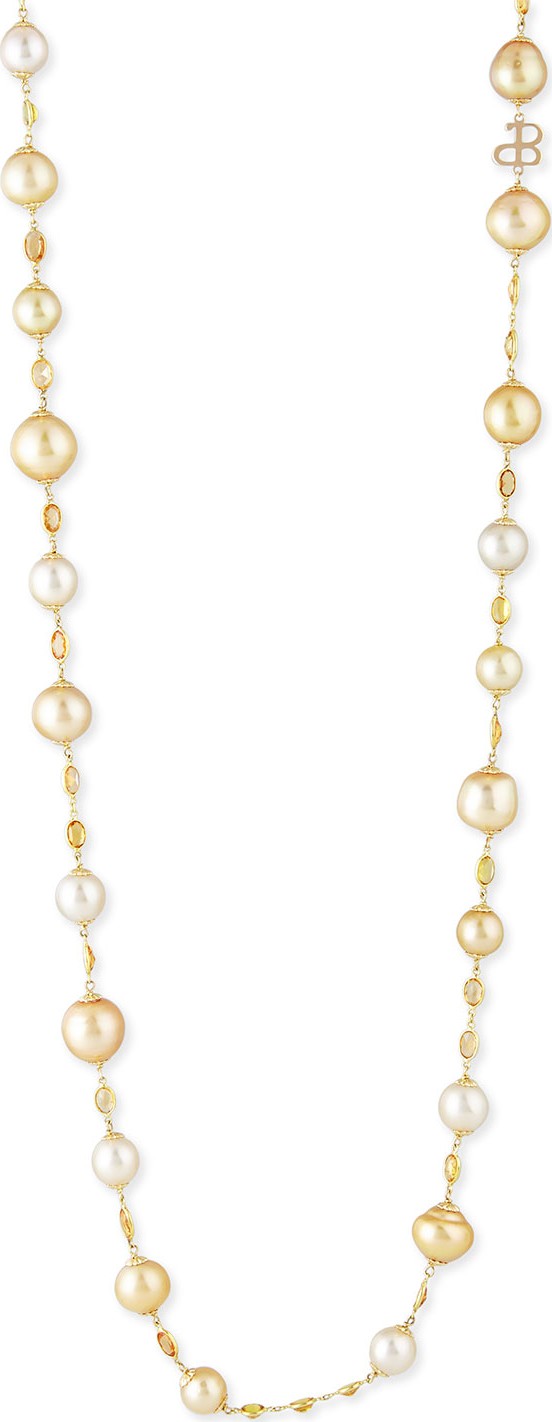 Belpearl 18K Gold White & Yellow South Sea Pearl Necklace