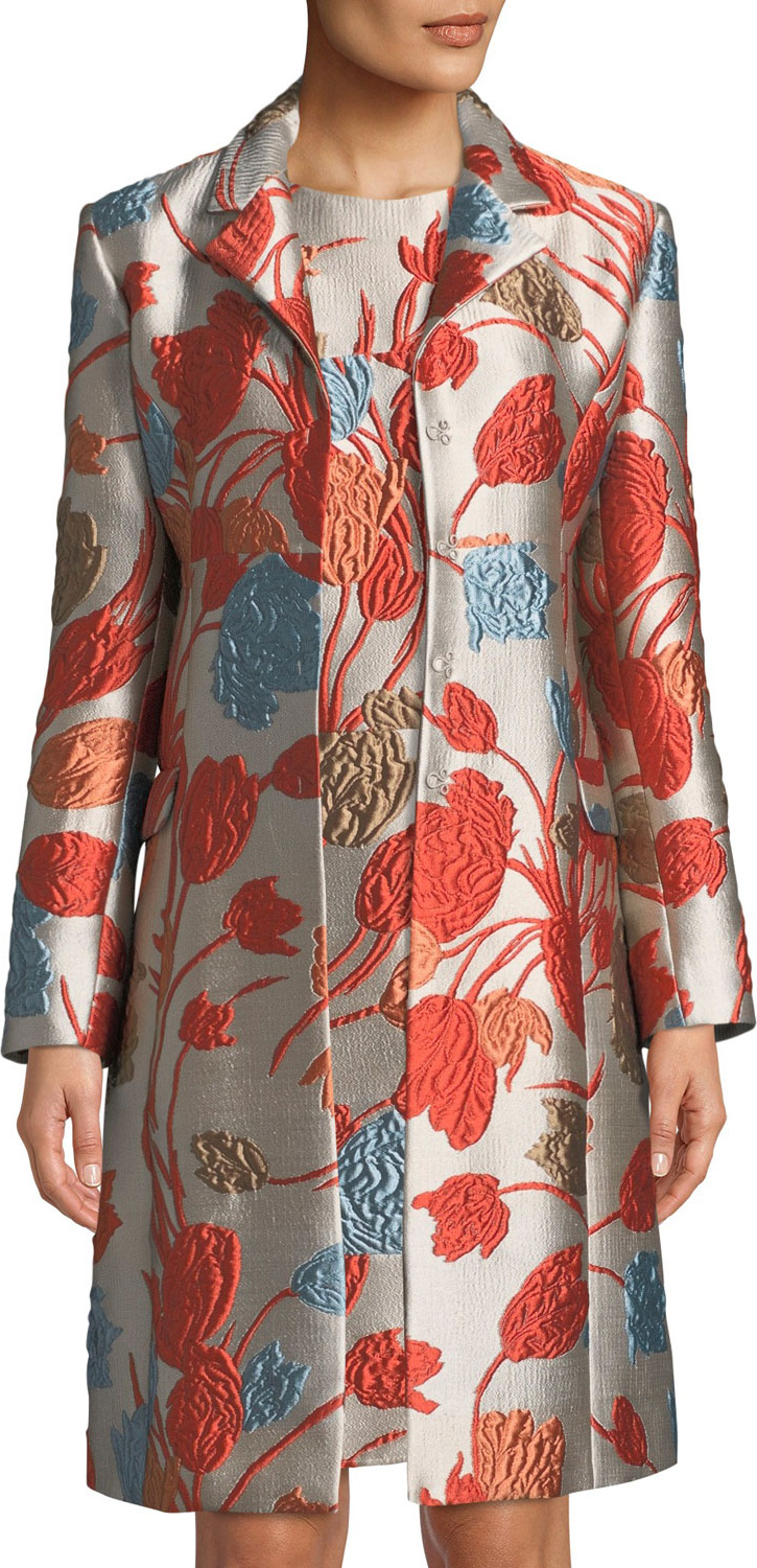 Etro Cloqué Coat w/ Frog Closure