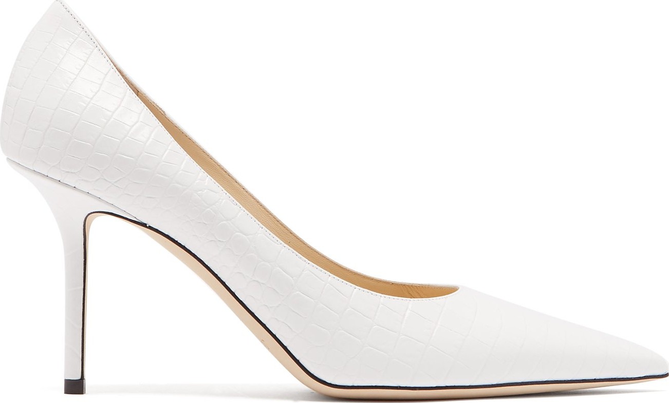 Jimmy Choo Love 85 crocodile-embossed leather pumps