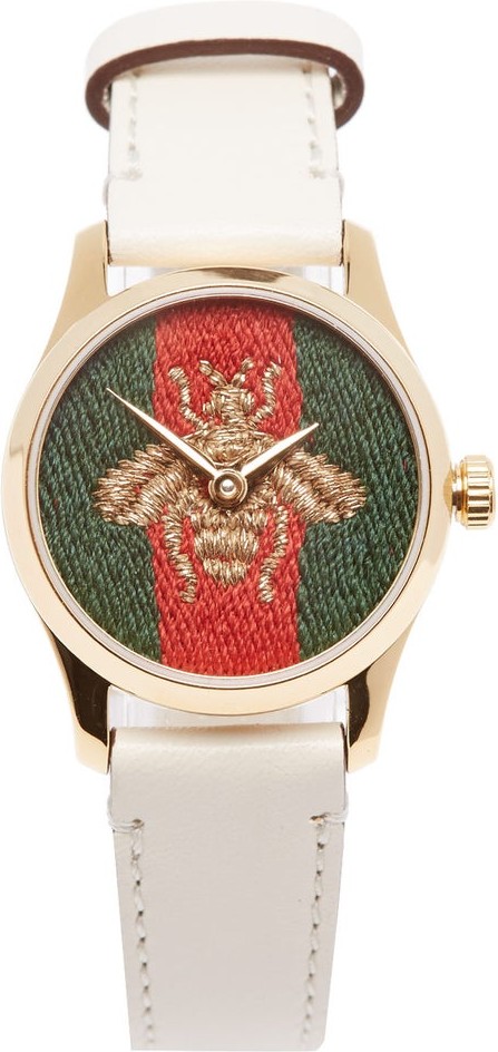 Gucci G-timeless Web stripe & gold PVD watch