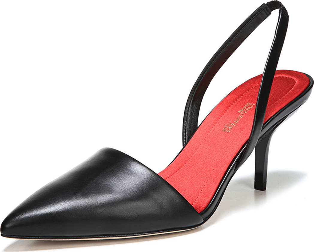 DIANE von FURSTENBERG Mortelle Slingback Leather Pumps, Black
