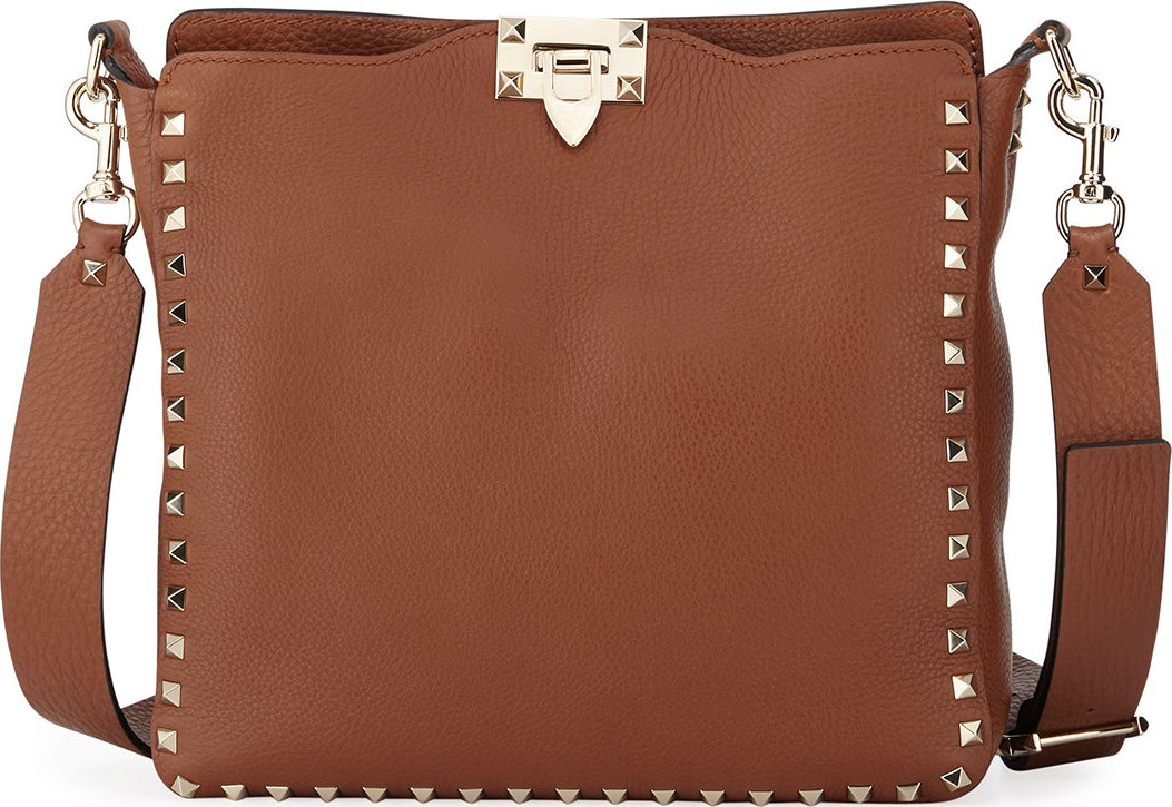 Valentino Rockstud Small Leather Hobo Bag
