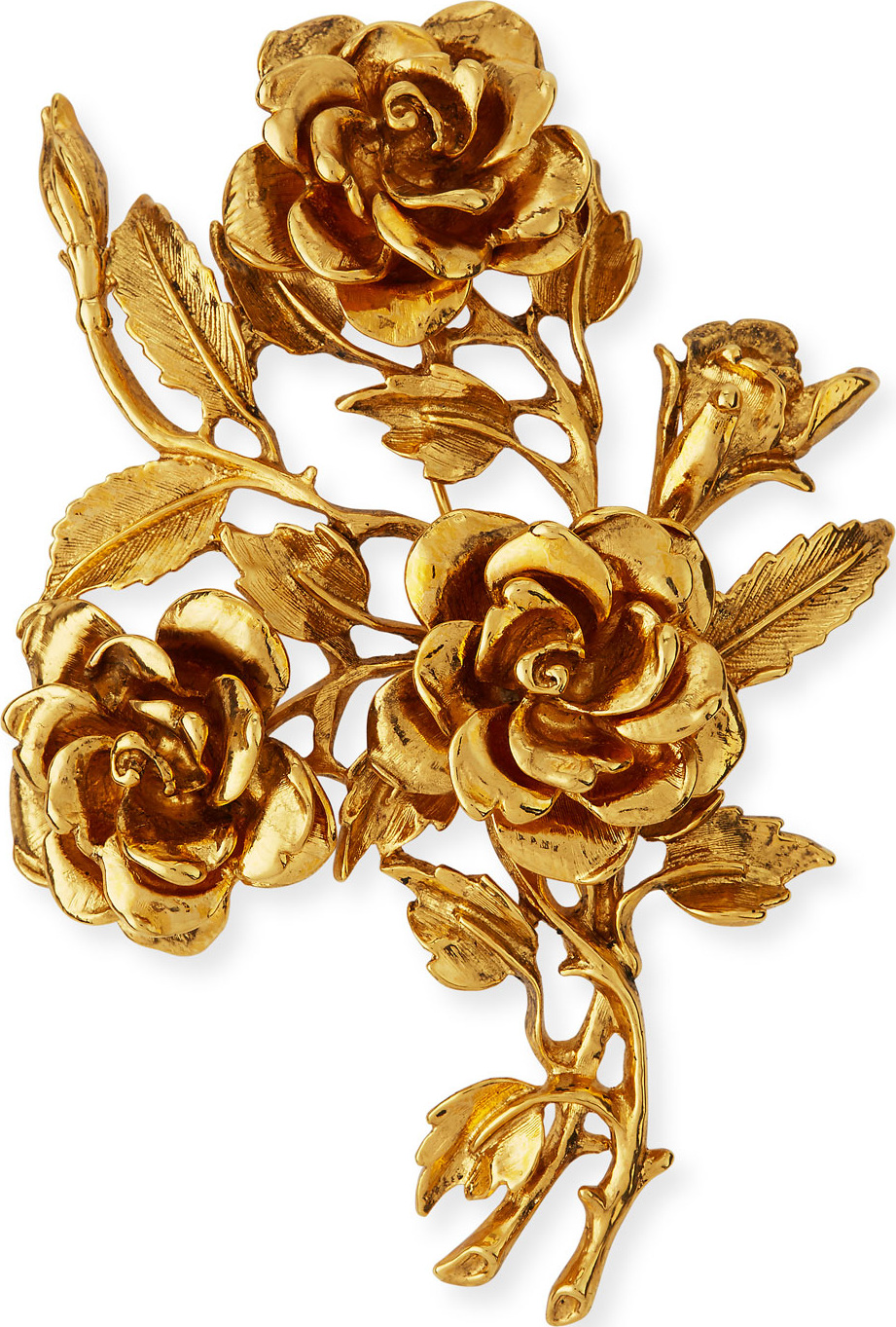 Jose & Maria Barrera Golden 3D Rose Pin