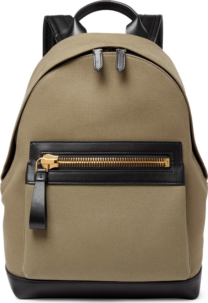 TOM FORD Cotton-Canvas and Leather Backpack