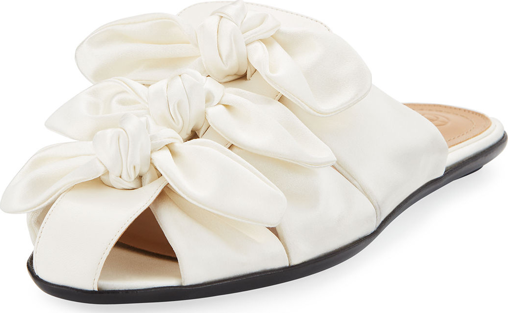 THE ROW Capri Knotted Satin Mule Flat