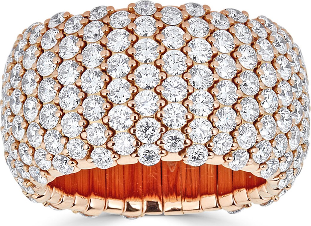 ZYDO 18k Rose Gold & Diamond Stretch Ring, 6.61tcw, Size 8