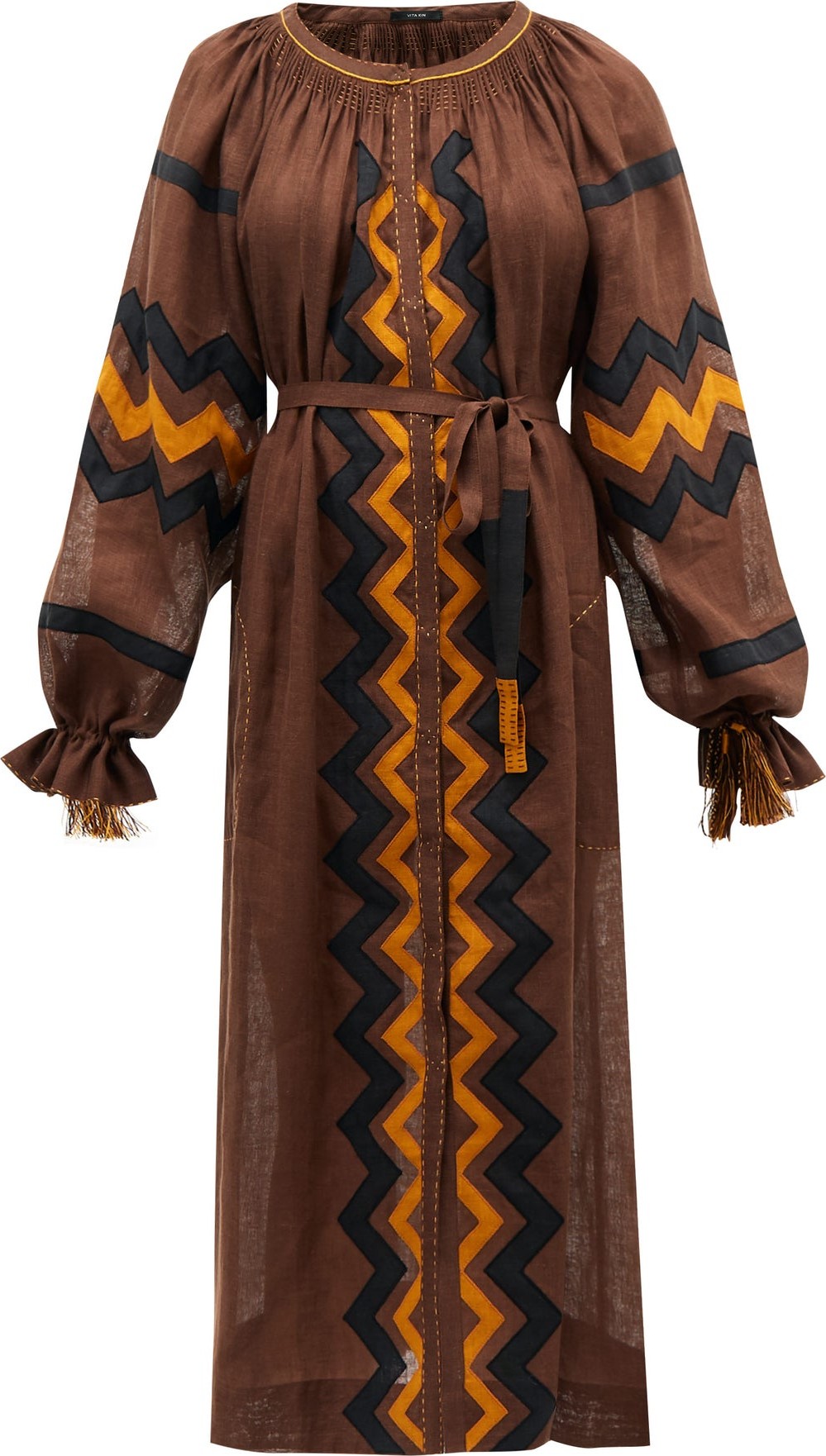 Vita Kin Zanzibar embroidered linen dress