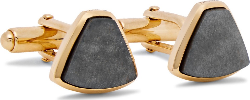 Lanvin Gold-Plated Obsidian Cufflinks
