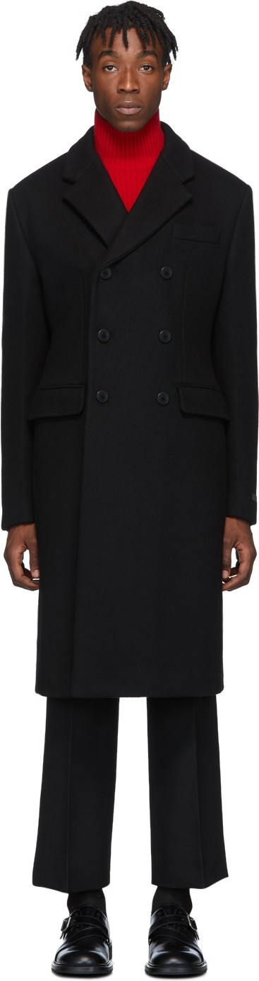 Prada Black Cashmere Double-Breasted Coat