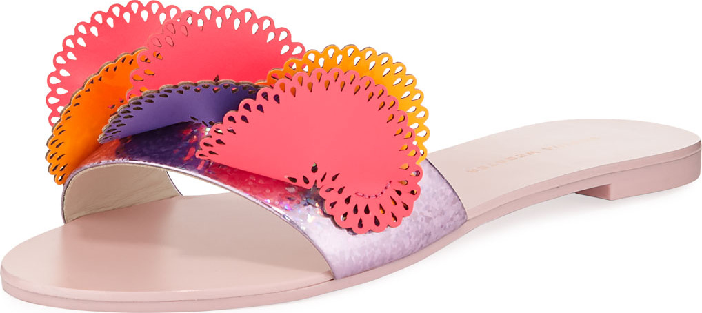 Sophia Webster Soleil Embellished Glitter Slide Sandal Sophia Webster Soleil Embellished Glitter Slide Sandal