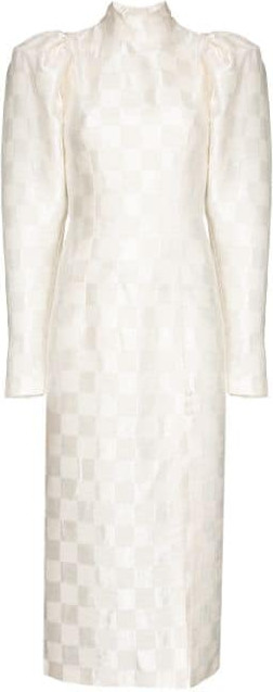 ROTATE - Theresa check midi dress