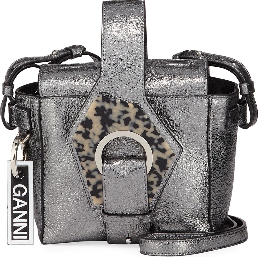 Ganni Metallic Square Bucket Bag
