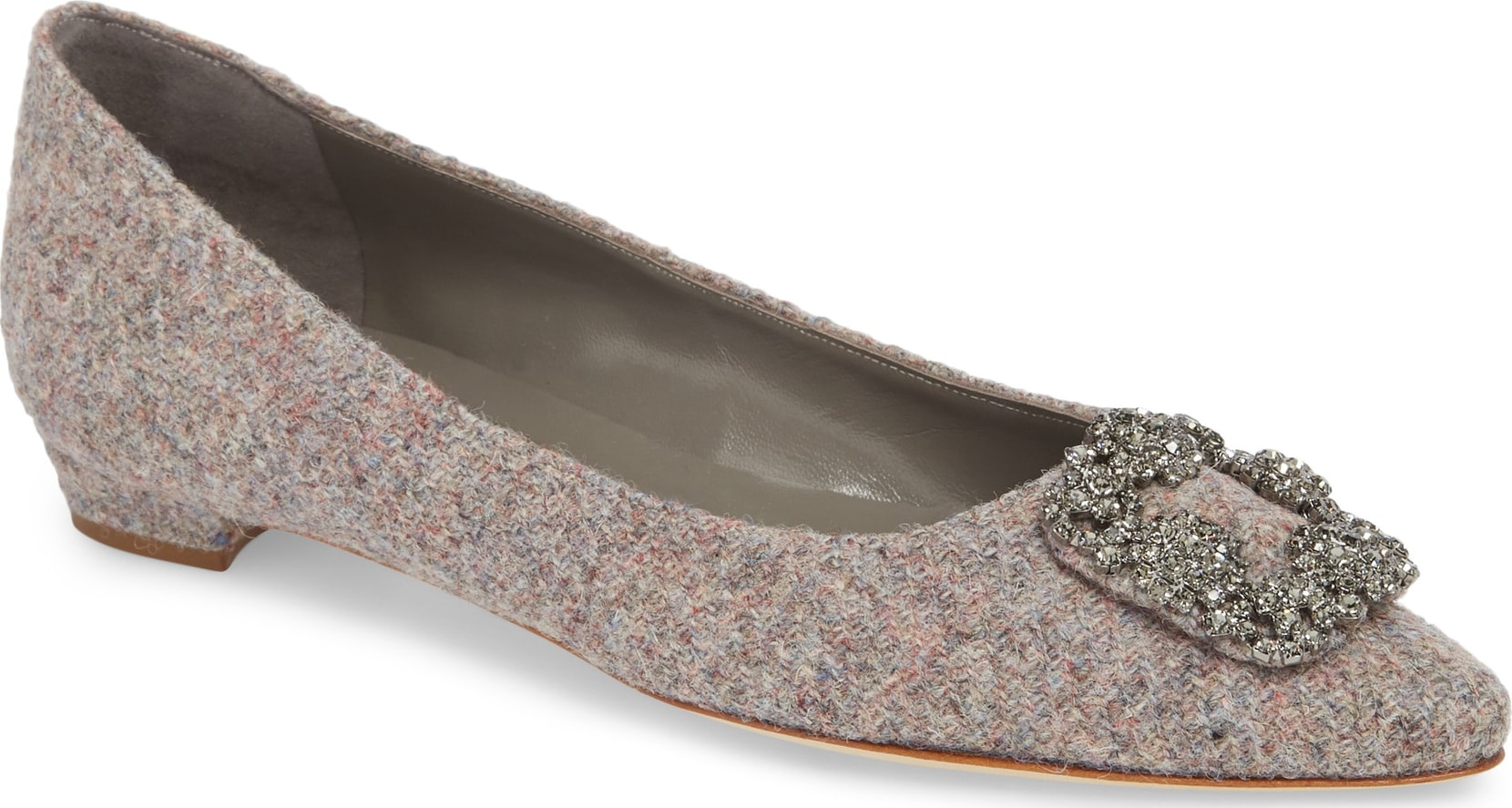 Manolo Blahnik Hangisi Jewel Buckle Flat