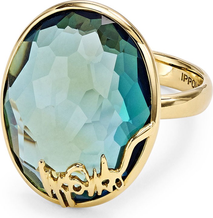 IPPOLITA 18k Gold Rock Candy Oval Stone Ring, Blue Topaz
