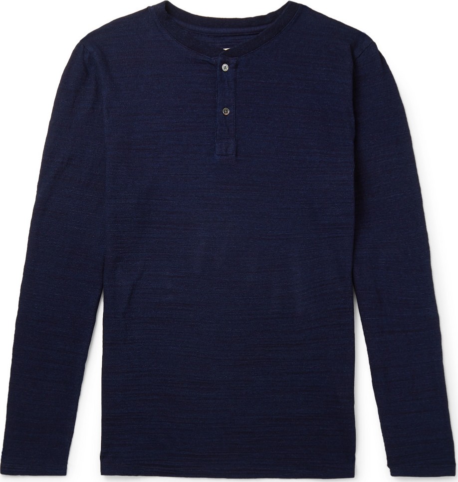 Bellerose Anovi Mélange Cotton-Jersey Henley T-Shirt