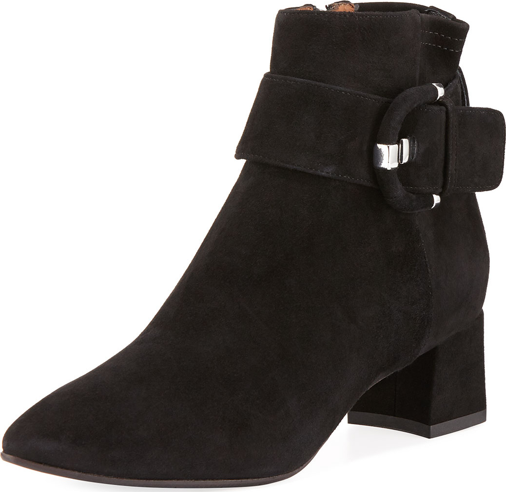 Aquatalia Phiona Suede Block-Heel Booties