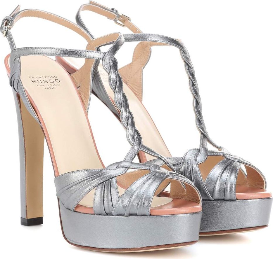 Francesco Russo Leather platform sandals