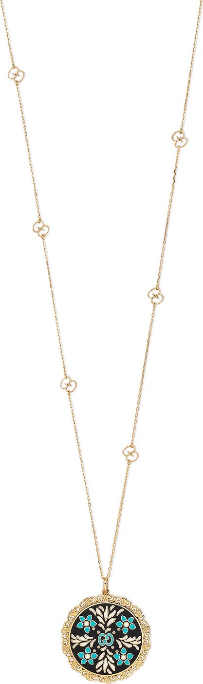 Gucci Icon Blooms Pendant Necklace in 18K Gold, 32"