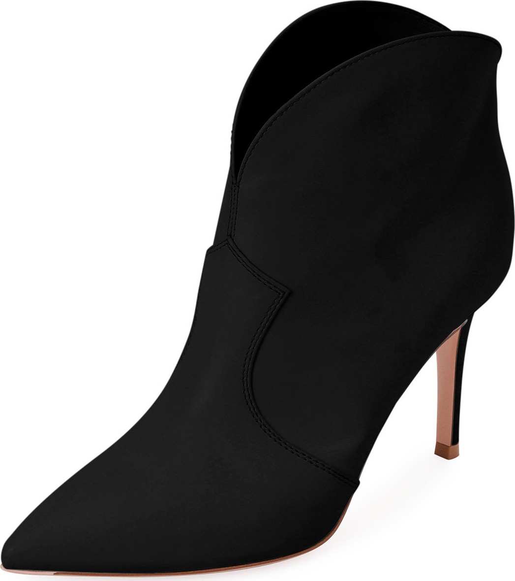 Gianvito Rossi Leather Pointed Western Booties