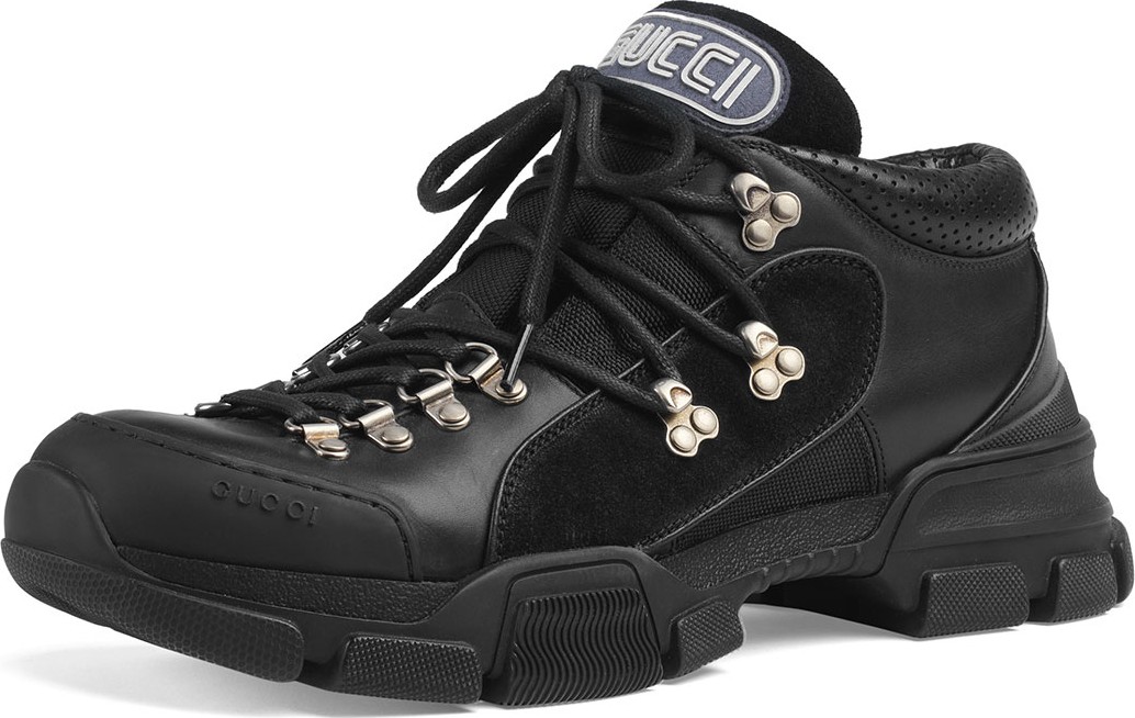 Gucci Leather and Original GG Trekking Boot